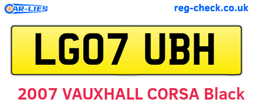 LG07UBH are the vehicle registration plates.