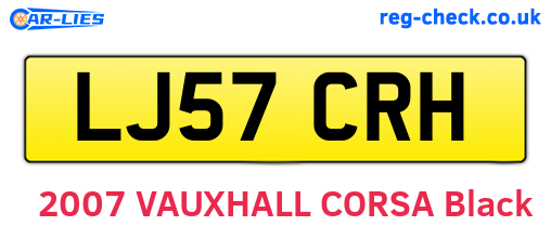 LJ57CRH are the vehicle registration plates.