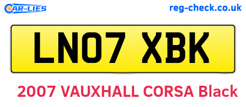 LN07XBK are the vehicle registration plates.