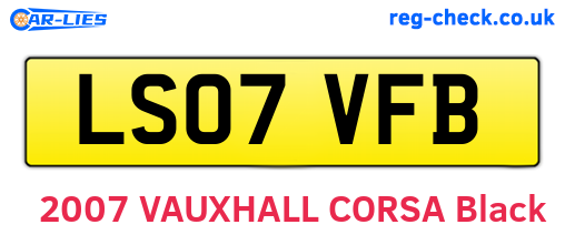 LS07VFB are the vehicle registration plates.