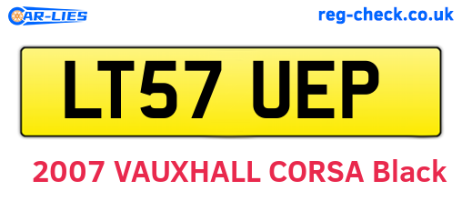 LT57UEP are the vehicle registration plates.