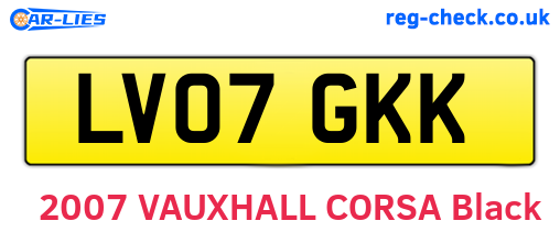 LV07GKK are the vehicle registration plates.