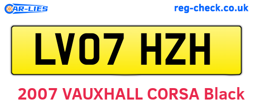 LV07HZH are the vehicle registration plates.