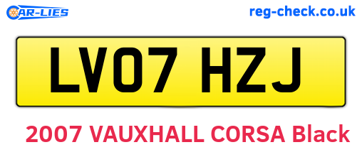 LV07HZJ are the vehicle registration plates.