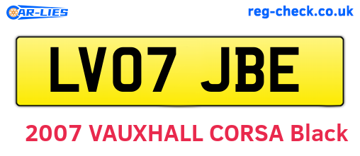 LV07JBE are the vehicle registration plates.