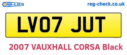LV07JUT are the vehicle registration plates.