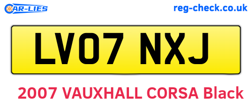 LV07NXJ are the vehicle registration plates.