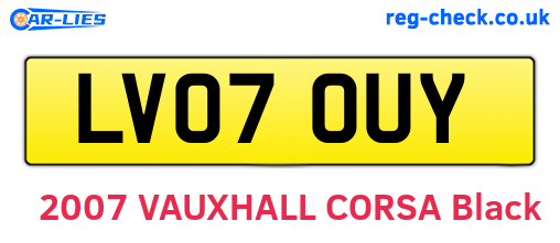 LV07OUY are the vehicle registration plates.