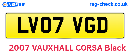 LV07VGD are the vehicle registration plates.