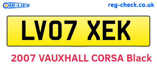 LV07XEK are the vehicle registration plates.