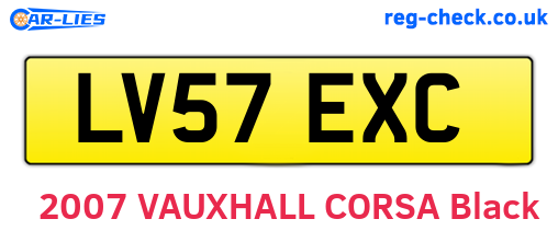 LV57EXC are the vehicle registration plates.
