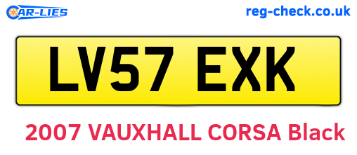 LV57EXK are the vehicle registration plates.