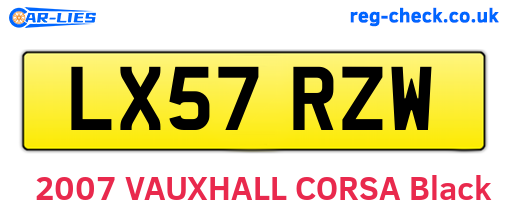 LX57RZW are the vehicle registration plates.