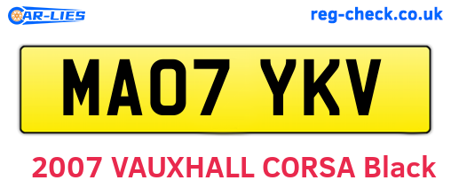 MA07YKV are the vehicle registration plates.