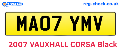 MA07YMV are the vehicle registration plates.