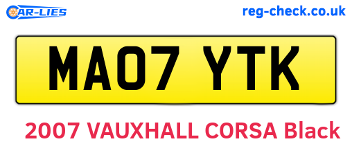 MA07YTK are the vehicle registration plates.