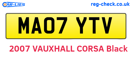 MA07YTV are the vehicle registration plates.