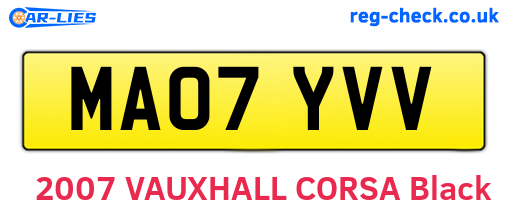MA07YVV are the vehicle registration plates.