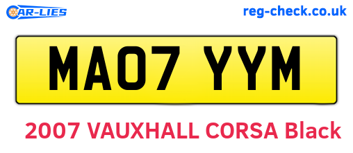 MA07YYM are the vehicle registration plates.