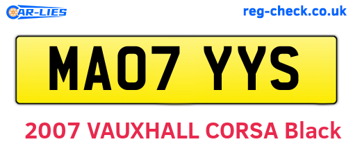 MA07YYS are the vehicle registration plates.