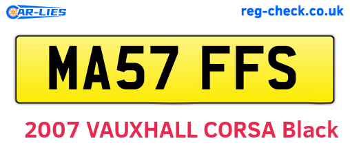 MA57FFS are the vehicle registration plates.