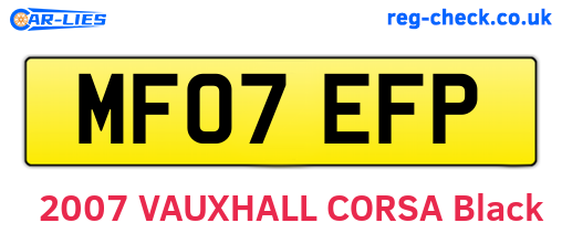 MF07EFP are the vehicle registration plates.