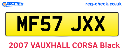 MF57JXX are the vehicle registration plates.