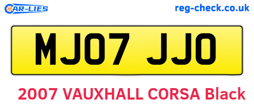 MJ07JJO are the vehicle registration plates.