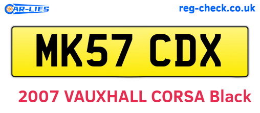 MK57CDX are the vehicle registration plates.