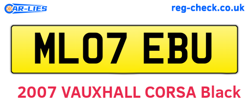 ML07EBU are the vehicle registration plates.