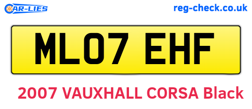 ML07EHF are the vehicle registration plates.
