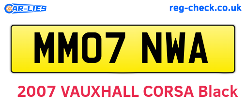 MM07NWA are the vehicle registration plates.