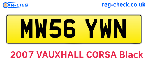 MW56YWN are the vehicle registration plates.