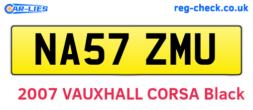 NA57ZMU are the vehicle registration plates.
