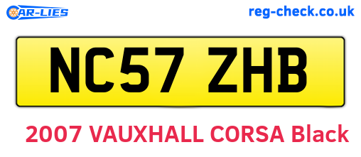 NC57ZHB are the vehicle registration plates.