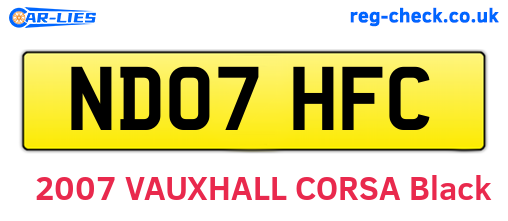 ND07HFC are the vehicle registration plates.