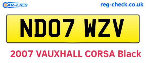 ND07WZV are the vehicle registration plates.