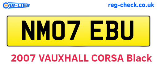 NM07EBU are the vehicle registration plates.