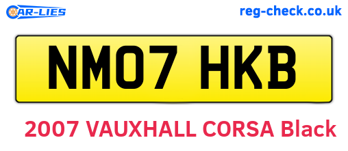 NM07HKB are the vehicle registration plates.