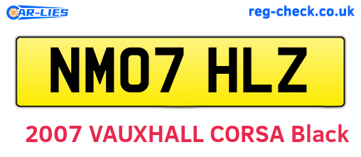 NM07HLZ are the vehicle registration plates.