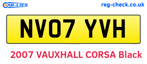 NV07YVH are the vehicle registration plates.