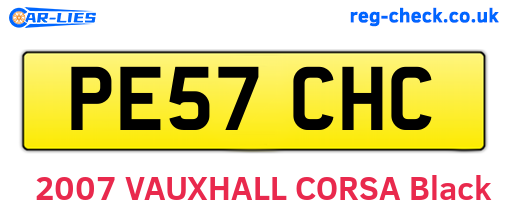 PE57CHC are the vehicle registration plates.