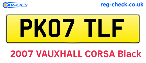 PK07TLF are the vehicle registration plates.