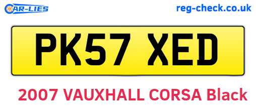 PK57XED are the vehicle registration plates.