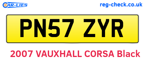 PN57ZYR are the vehicle registration plates.