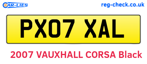 PX07XAL are the vehicle registration plates.