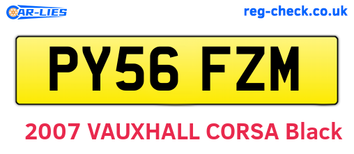 PY56FZM are the vehicle registration plates.