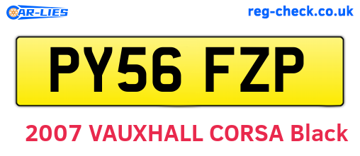 PY56FZP are the vehicle registration plates.