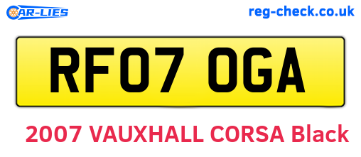 RF07OGA are the vehicle registration plates.