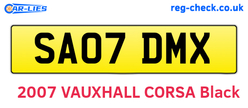 SA07DMX are the vehicle registration plates.